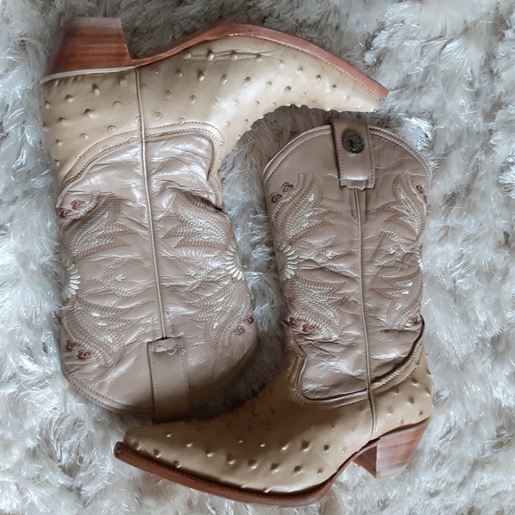 Tan Cream Rogers Boots Cowboy boots, size 7 - Picture 3 of 16